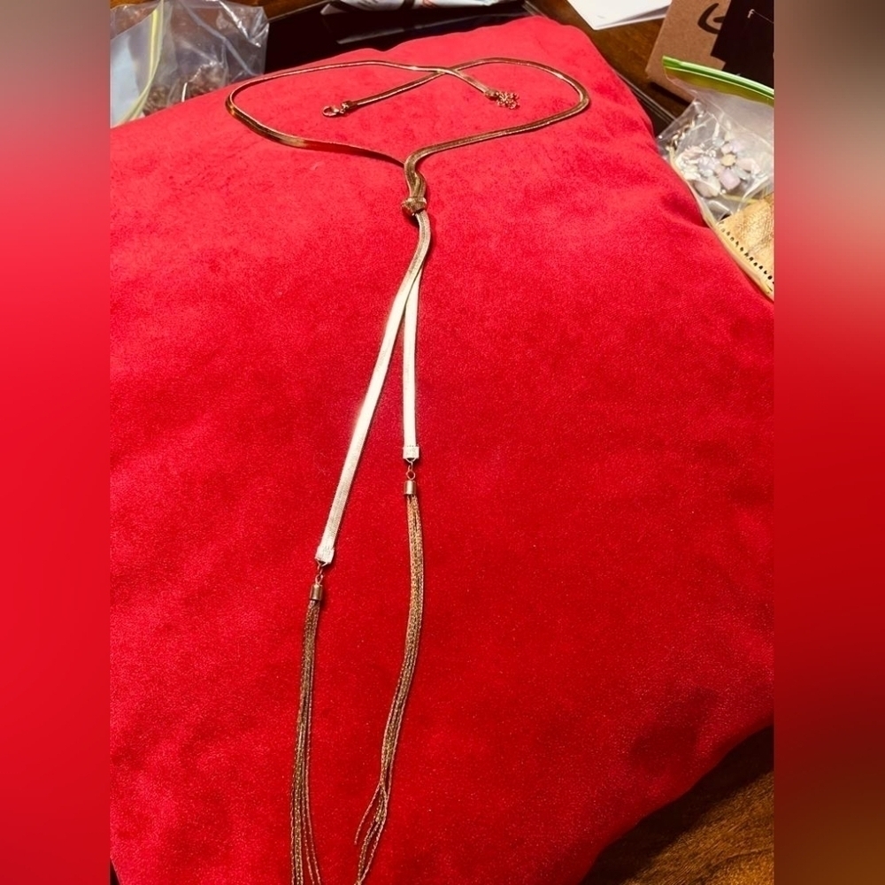 Women's long necklace gold